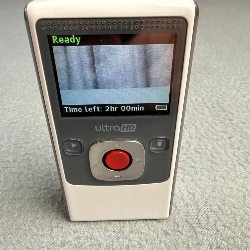 Flip Video Ultra HD Camcorder White Chrome Digital Camera U2120W For Parts